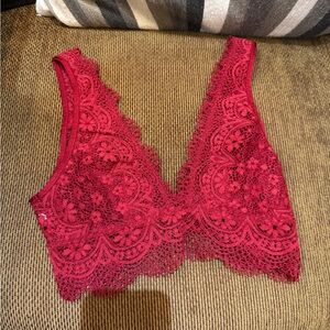 Victoria Secret Elegant Red‎ Lace Bralette XS